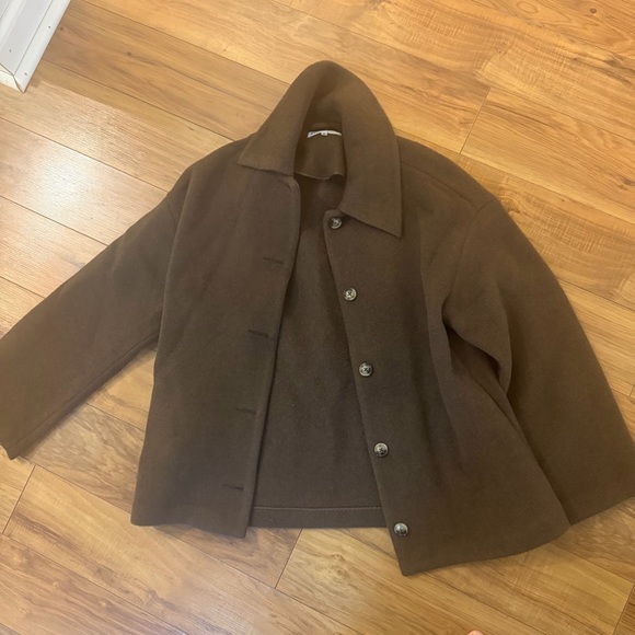 NWOT Reformation Rocky Oversized Shirt Jacket in Nutella - Picture 5 of 6